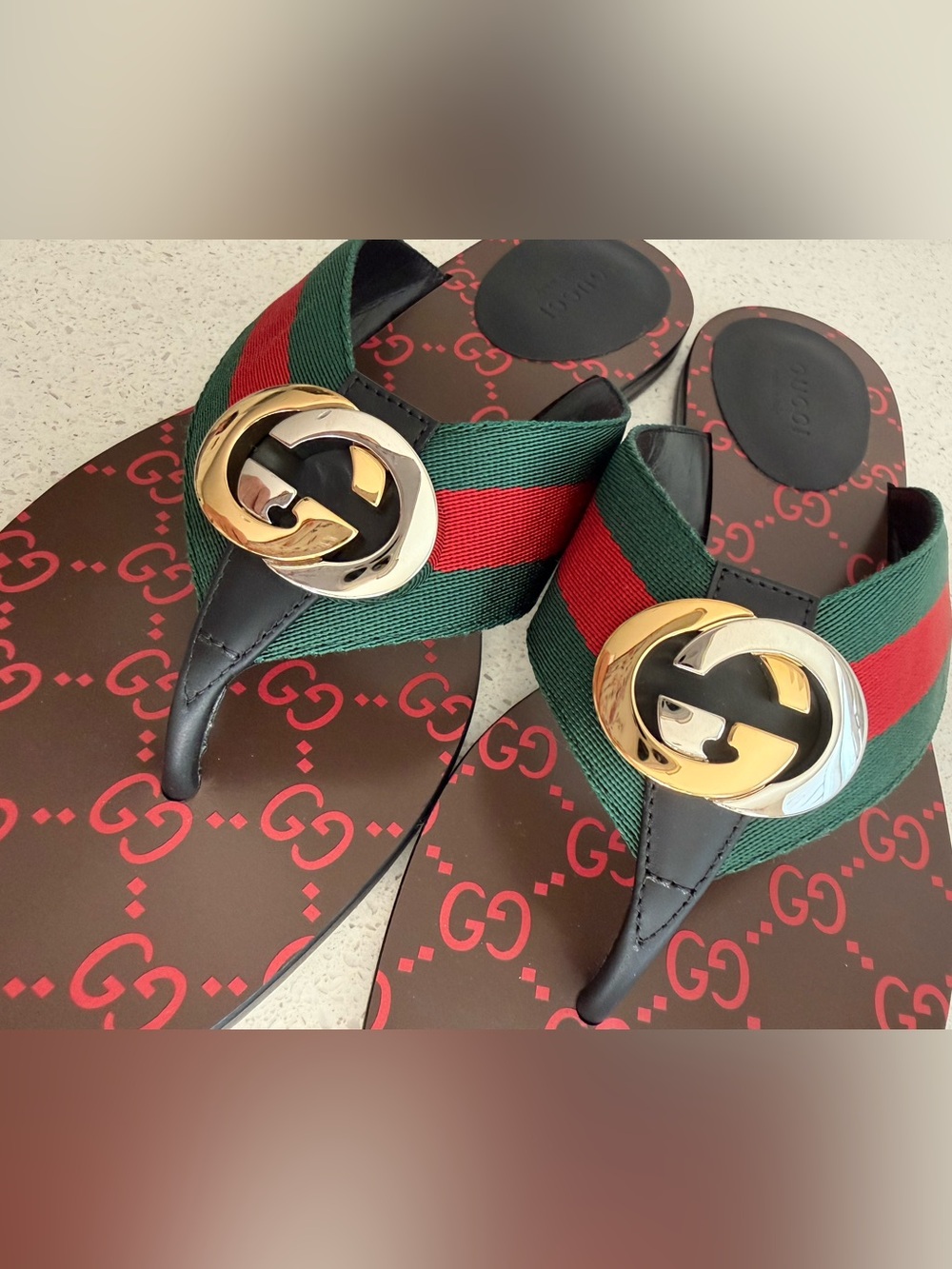Gucci Kika GG Web Flip Flop EU 39.5 US 9.5 - Picture 6 of 7